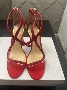 Jessica Simpson Red Strappy High Heel Sandals